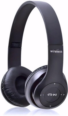 TWS Power-Packed Headphones with Mic & SD Card, Extended Runtime_HZ Bluetooth & Wired(Black, On the Ear)
