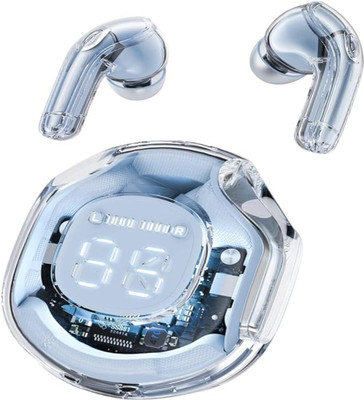 PODJAM Ultrapods Pro TWS Bluetooth Earbuds with Touch Control & Cool Transparent Design Bluetooth(Blue, In the Ear)