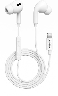 ModishOmbre Original I Audio Pro Quality Lightning Wired Earphone Supports i5 to i14 Max Pro Wired(White, With Volume Controller, Bluetooth connectivity, In the Ear)