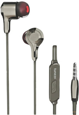 Tunez H116 Wired Earphones with Mic,1.2-meter long cord,3.5mm jack connector Wired(Grey, In the Ear)