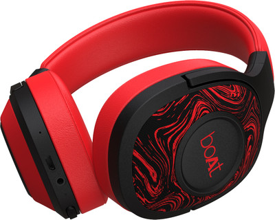 boAt Rockerz 550 with 50mm Drivers, 20 HRS Playback & Physical Noise Isolation Bluetooth(Red, On the Ear)