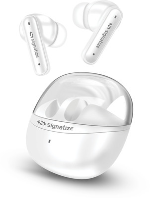 SIGNATIZE in Ear Earbuds with 35H Playtime,Low Latency Bass Drivers, Type-C Fast Charging Bluetooth(Transparent, In the Ear)