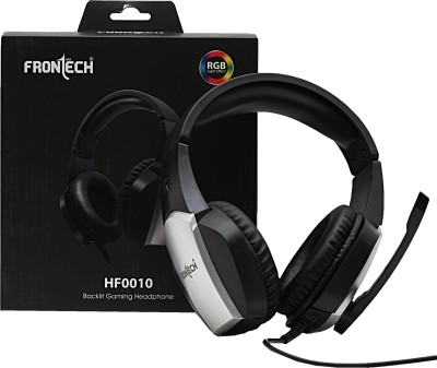 Frontech Omni Directional RGB Lighting Effect, USB & 3.5mm Jack Connectivity PVC Cable Wired Gaming Headset(Black, Grey, On the Ear)