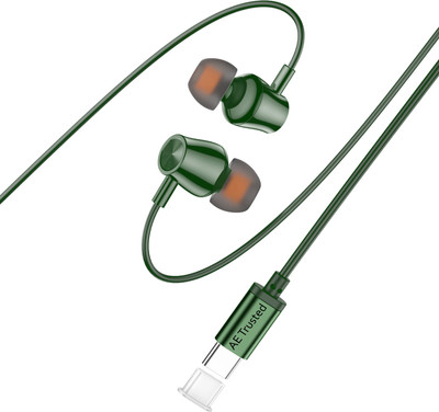 ae trusted AE-HF 004 Wired((Green, In the Ear), Earphones with Mic Wired, In the Ear)