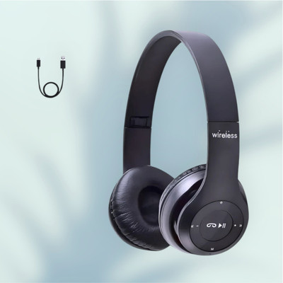 TWS Wireless Foldable Headphones with Velocity Bass Drive_YI Bluetooth & Wired(Black, On the Ear)