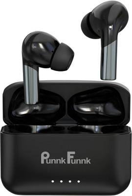 PunnkFunnk Fusion Wireless Bluetooth Headphones | Noise Cancellation, 60H Battery, Bluetooth(Black, In the Ear)
