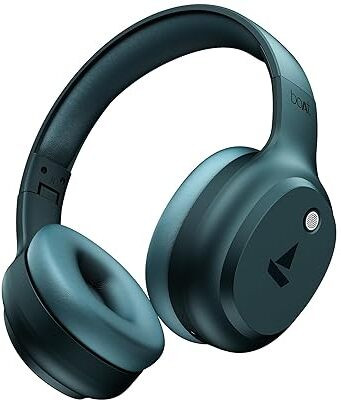 boAt Rockerz 421,40H Battery,40ms Latency, ENx,BT v5.4, Stream Ad Free Music via App Bluetooth(Bold Blue, On the Ear)