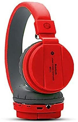 XITARA Bluetooth Headphone with Mic Over The Ear Bluetooth(Red, On the Ear)