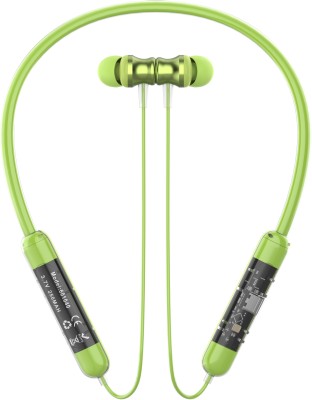 TECHNUV Hydro Neckband Bluetooth Earphones Upto 40Hr Playbtime with Bluetooth v5.3 Bluetooth(Green, Advanced Audio Features, HD Voice, Prefect Fit Premium Neck Band, In the Ear)