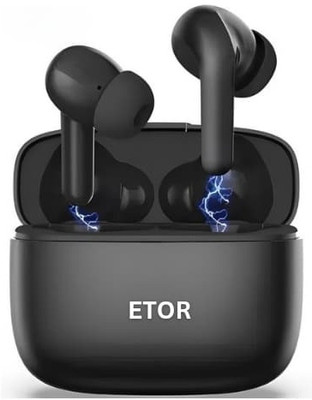 ETOR Wireless Bluetooth Earbuds | Sweat & Water-Resistant with Charging Case Bluetooth(Black, In the Ear)