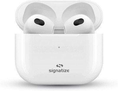 SIGNATIZE 20Hrs Battery, Fast Charge, IWP Tech Low Latency 2Mic ENx,v5.3 Bluetooth Earbuds Bluetooth(White, In the Ear)