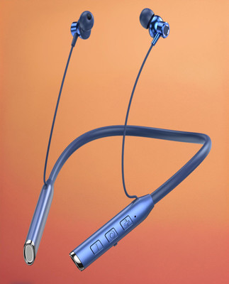 SAIBABA N80 Vibration Alert 50 Hours Playtime Cancellation Waterproof Neckband K29 Bluetooth(Blue, In the Ear)