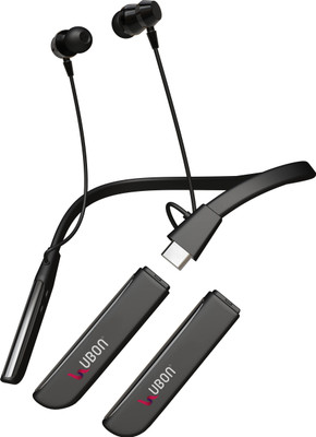 LIFEBIRD cl 35 bluetooth wireless neckband with 100 hours of playtime black colour Bluetooth(Black, On the Ear)