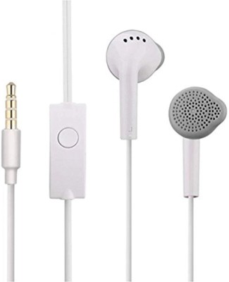 MSNR Headset With Mic 3.5mm Jack Wired For Samsung Huawei Xiaomi Redmi Phones 01 Wired Headset(White, In the Ear)