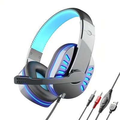 PunnkFunnk Pro Version Gaming Headset and Music Entertainment Headphone Wired Gaming(Black, On the Ear)