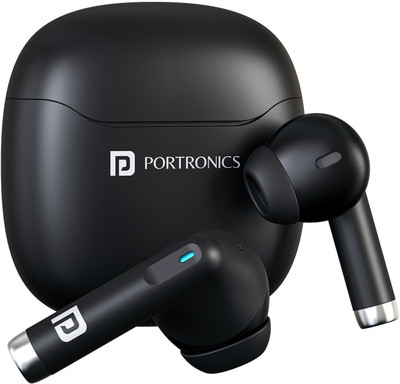 Portronics Twins S18 Pro in Ear TWS Earbuds,30H Playtime, in Built HD Mic, Game/Music Mode Bluetooth(Black, In the Ear)