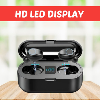 GUGGU F9 (Wireless Earbuds) Bluetooth 5.1 TWS (Earphones) Full Touch ControlW498 Bluetooth(Black, True Wireless)