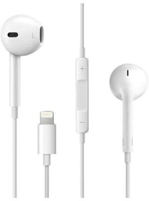 Muvit Wired Headset Hands-Free For iPhone 14/13/12/11 Pro Max Xs/XR/X/7/8 Wired Headset(White, In the Ear)