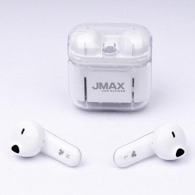 Jmax JM-TW-13 | 35H Non-Stop Music | Crystal Clear Sound| 300mAh Case | 5H Talk Time Bluetooth(White, True Wireless)