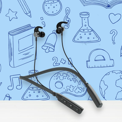 QPG STORE Rokerz 235 Pro Wireless Bluetooth Neckband(0.763 Bluetooth(Black, In the Ear)