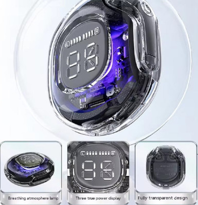 UnicornGlazz Transparent True Wireless Buds, Digital Watch with Breathing Atmosphere Lamp Bluetooth(Transparent, True Wireless)