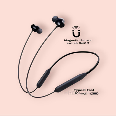 house of common 48 Hours Playtime Bluetooth Wireless Neckband Headphones Earphone_SF Bluetooth & Wired(Black, In the Ear)