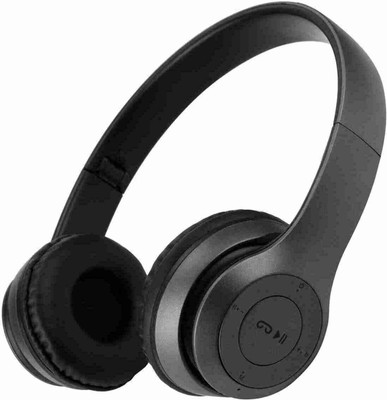 Ancestors P47 HEADPHONE WIRELESS BLUETOOTH ON THE EAR BLACK HEADPHONE Bluetooth Headset Bluetooth & Wired(Black, On the Ear)
