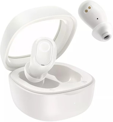 VEHOP Bass Buds Mini Earbuds TWS with ENC, Low Latency, 25hrs of Play & Fast Charging Bluetooth Headset(White, True Wireless)