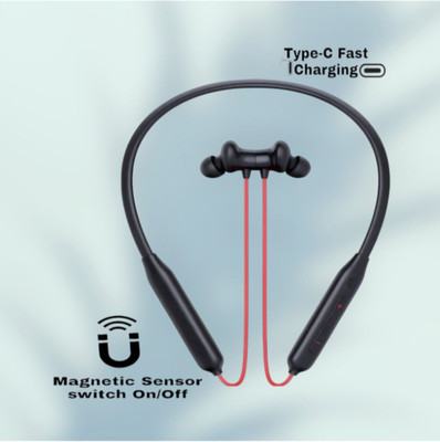 TWS Active Wireless Bass Neckband - Powerful Bass and all-day comfort_B9 Bluetooth & Wired(Red, In the Ear)