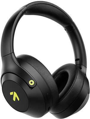 GOBOULT Flex 80Hrs Battery, ENC Mic, 40mm Drivers, 60ms Low Latency Bluetooth & Wired(Jet Black, On the Ear)