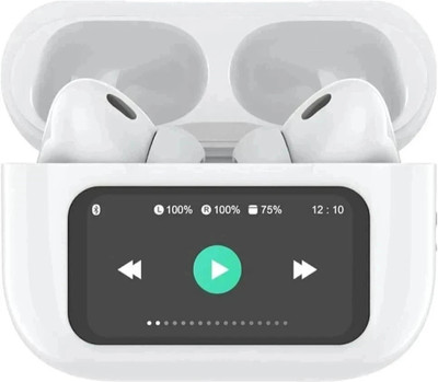 smartwork True Wireless ANC Earbuds with LCD Touchscreen Display Bluetooth(White, True Wireless)
