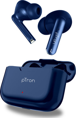 PTron Basspods P81 TWS Earbuds, 32H Playtime, Deep Bass, Stereo Calls, BT5.1, Type-C Bluetooth Headset (Blue, In The Ear) For Rs. 599 @ 77 %
