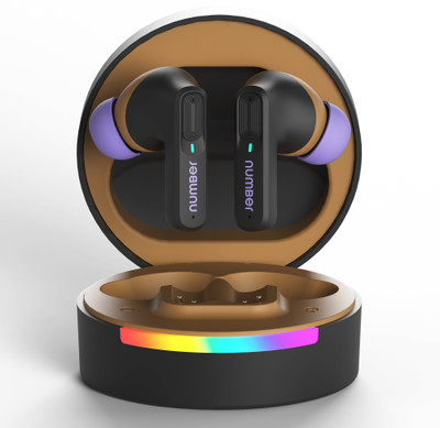 Number SuperBuds 555 with Dual Pair, 66H Battery, 32dB ANC|4Mic ENC|35ms Latency Gaming Bluetooth(Black Dune, True Wireless)