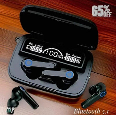 The P Earbuds M19 PRO with Power Bank Upto 48Hrs Playback Bluetooth Headset M16 Bluetooth(Black, In the Ear)