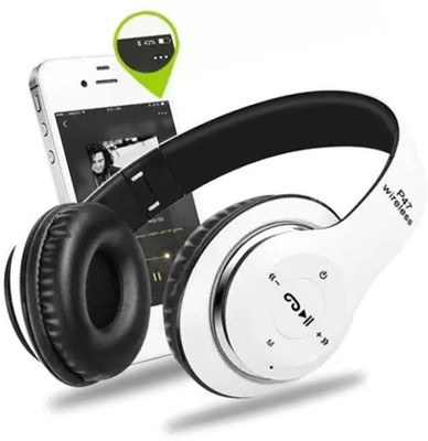 RECTITUDE P-47 Portable Sports Headphone for Music ,calling and Gaming. Bluetooth Headset Bluetooth(White, On the Ear)