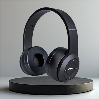 AIZINA Folding Bluetooth Bass Master Bass Channel_QG Bluetooth & Wired(Black, On the Ear)