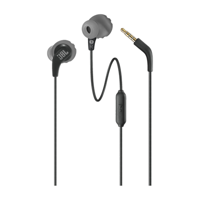 JBL Endurance Run 2 with Fliphook & TwistLock Technology, Pure Bass, IPX5 Sweatproof Wired(Black, In the Ear)