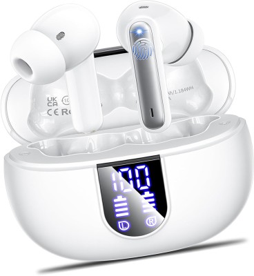 wazny TWS wireless earbuds IP4 waterproof multifunction stereo bass earphone Bluetooth Gaming Headset(White, True Wireless)