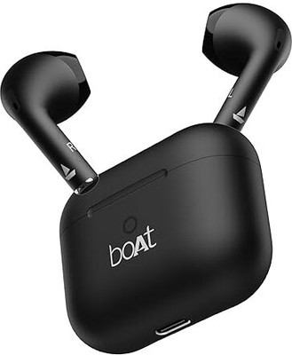 boAt Airdopes Alpha,35H Battery, 13mm Drivers,ENx, Stream Ad Free Music via App Bluetooth(Jet Black, In the Ear)
