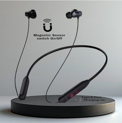 GDS Fast Charge Bass Neckband - Quick Charging, Wireless, Great Sound_PU Bluetooth & Wired(Black, In the Ear)