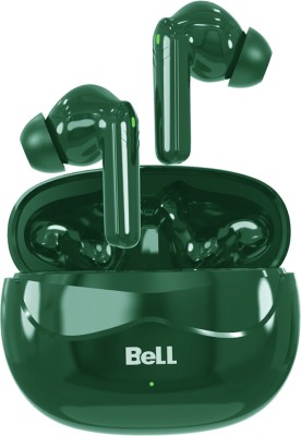 BELL HERO PODS TWS|ENC|40 Hrs Music Playback|IPX5|Touch Sliding & 10mm Dynamic Driver Bluetooth Headset(Green, True Wireless)