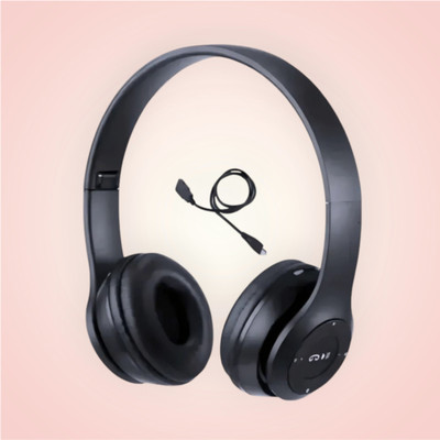 TWS Bluetooth Over-Ear Headphones for Music & Gaming with Deep Bass_C5 Bluetooth & Wired(Black, On the Ear)