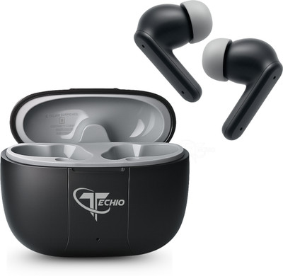 TECHIO VoltEcho Bluetooth 5.3 Earbuds with 40H Playback Bluetooth(Black, True Wireless)