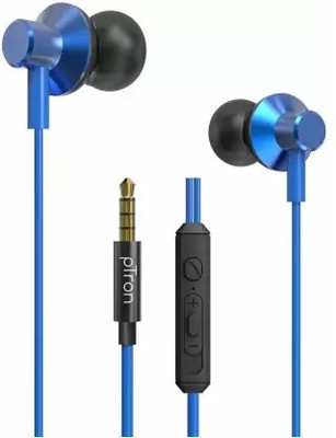 PTron Pride Lite Earphone with HD Mic, 3.5mm Jack, In-Line Controls & 1.2M Tangle Free Wired(Blue, In the Ear)