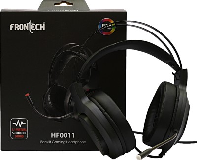 Frontech HF-0011 7.1 Virtual Surround Sound 50mm Driver RGB Lights , Adjustable Mic Wired Gaming Headset(Black, On the Ear)