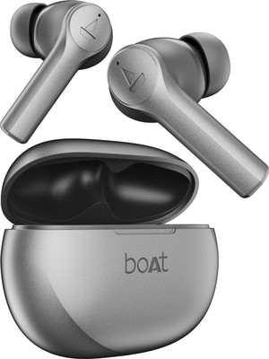 boAt Airdopes Supreme w/ 4 Mics AI ENx Tech, 50 HRS Playback,Multi Point Connectivity Bluetooth(Metallic Grey, True Wireless)