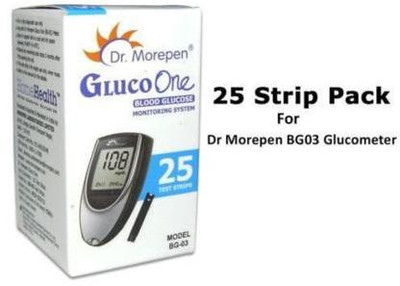 Dr. Morepen 25 strips 100 lancets Glucometer(White)