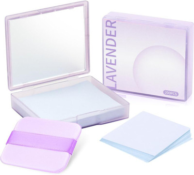 Verilux Oil Absorbing Sheets 200 Count Lavender Blotting Paper for Oily Skin Travel Size(200 Tissues)