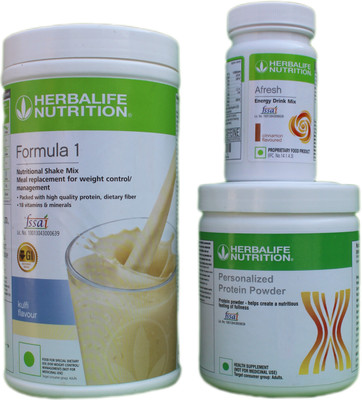 HERBALIFE FORMULA 1 MIX KULFI SHAKE 500G AND PROTEIN POWDER 200G + CINNAMON AFRESH 50G(550 ml)
