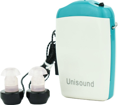 Dishan Both Ear Amplifier 2Pin V-Cord For Old Age / Senior Citizen Unisound 172 Pocket Model Hearing Aid(White)